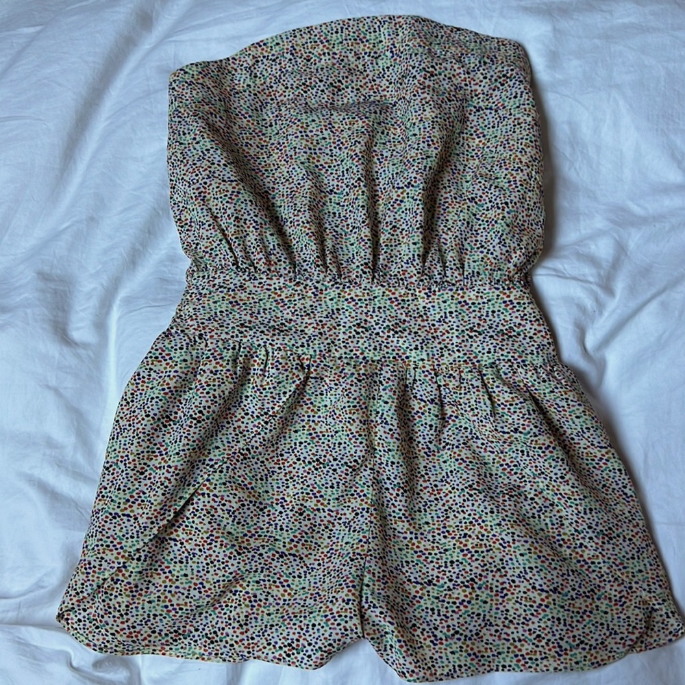 Crème Polka dot Romper in Small